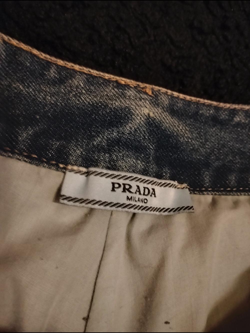 Prada Two-Tone Denim Skirt/Skort Waist Size 28 - Picture 7 of 8
